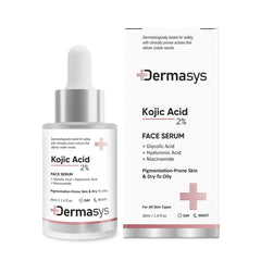 Dermasys Kojic Acid Face Serum with 2% Kojic Acid, Niacinamide, and Hyaluronic Acid for dark spots, pigmentation, and uneven skin tone