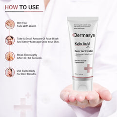 Brightening kojic acid facial cleanser for acne-prone skin reduces blemishes, excess oil and dullness for radiant complexion