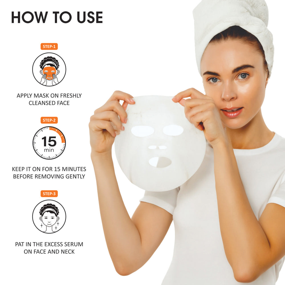 Vitamin C Sheet Mask for glowing and bright skin โ brightening glow mask by Dermasys