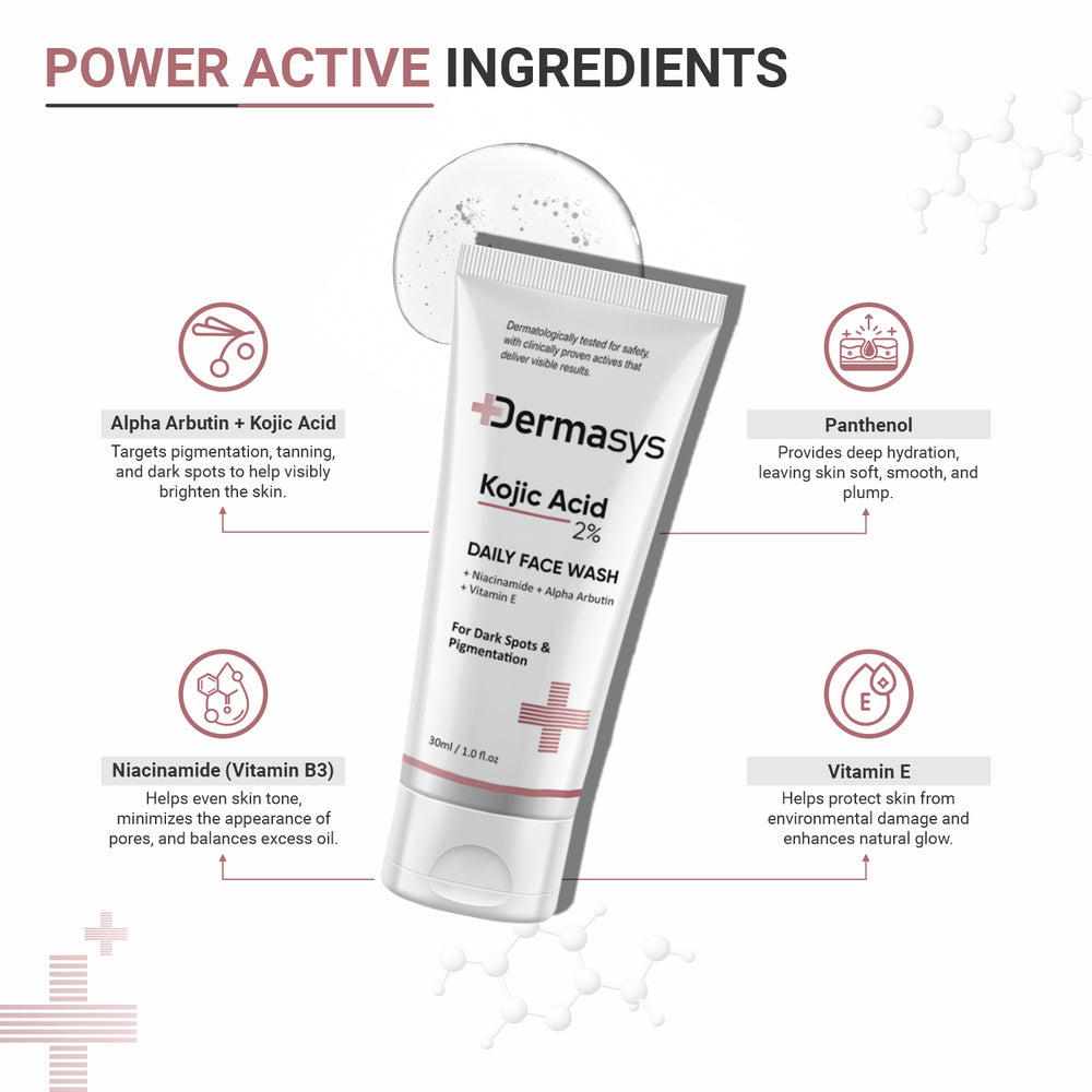 Best kojic acid face wash in India for glowing skin, acne scars and pigmentation suitable for daily gentle cleansing