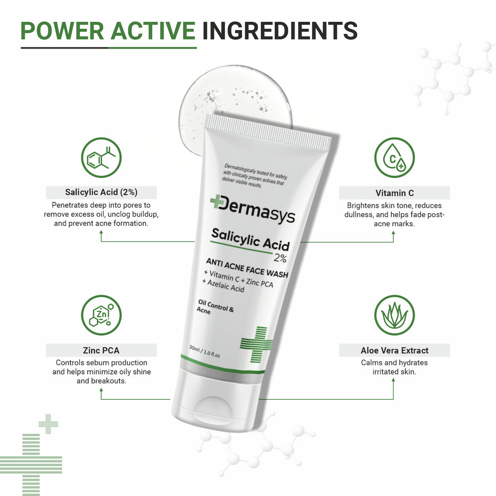 2 percent salicylic acid face wash for acne prone skin removes pimples blackheads excess oil deep cleansing