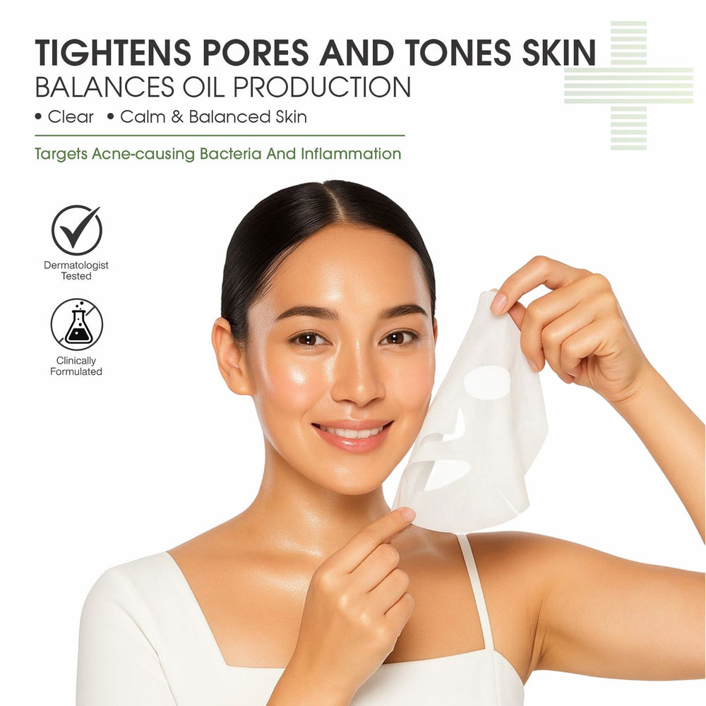 Derma Salicylic Acid Sheet Mask acting as a targeted treatment to clear pimples and balance breakouts.