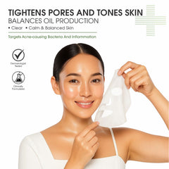 Derma Salicylic Acid Sheet Mask acting as a targeted treatment to clear pimples and balance breakouts.