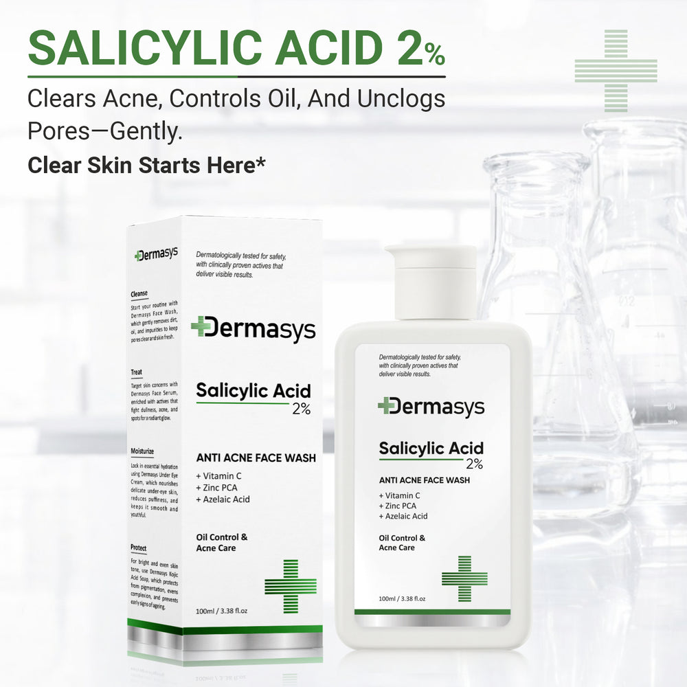 Dermasys 2% Salicylic Acid Face Wash for acne-prone and oily skin