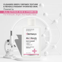 Dermasys Alpha Lipoic Glycolic 0.7% Cleanser 100ml for dull skin, uneven skin tone and gentle daily exfoliation