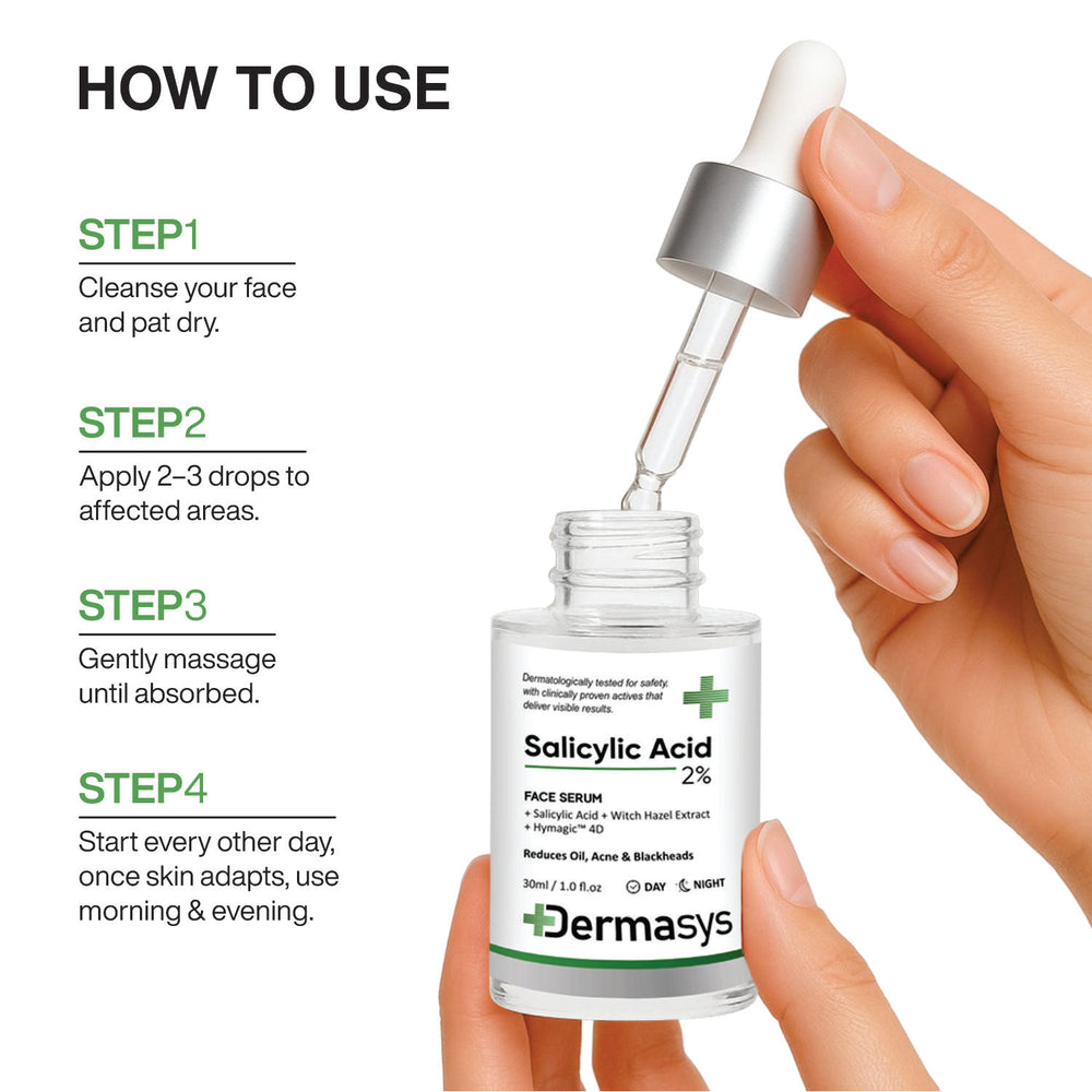 Dermasys Salicylic Acid Serum 30ml for acne-prone skin, breakouts and clogged pores