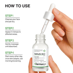 Dermasys salicylic acid exfoliating face serum for dead skin, pores and uneven texture