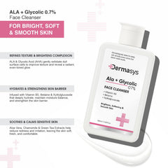 Dermasys exfoliating cleanser for pigmentation, dark spots, post-acne marks and dull-looking skin