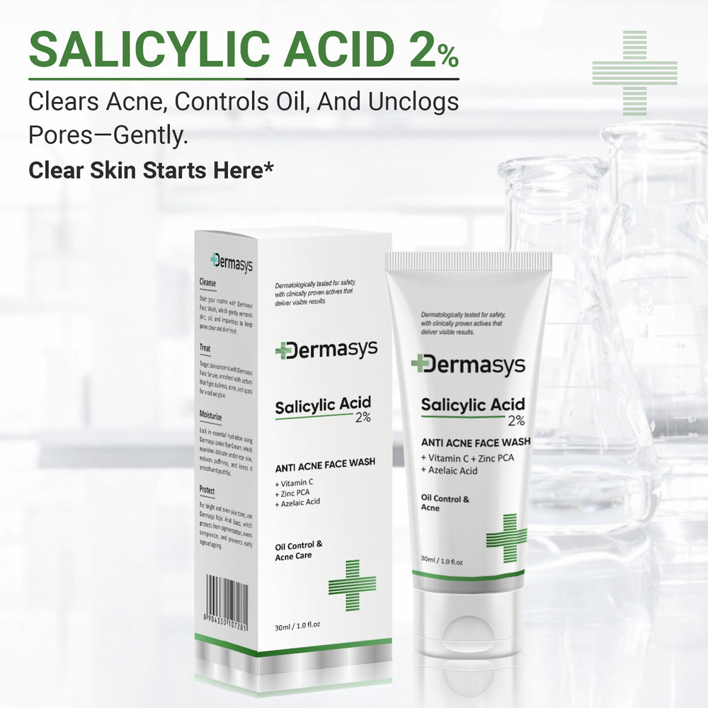 derma salicylic acid face wash for acne oily skin pimples blackheads oil control deep pore cleansing face cleanser