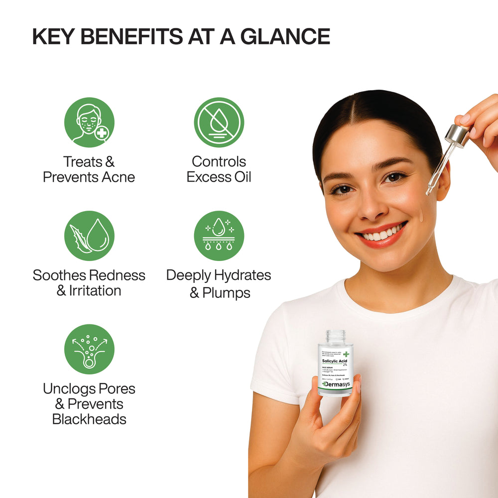 Dermasys Salicylic Acid Face Serum 30ml for oily skin and excess oil control