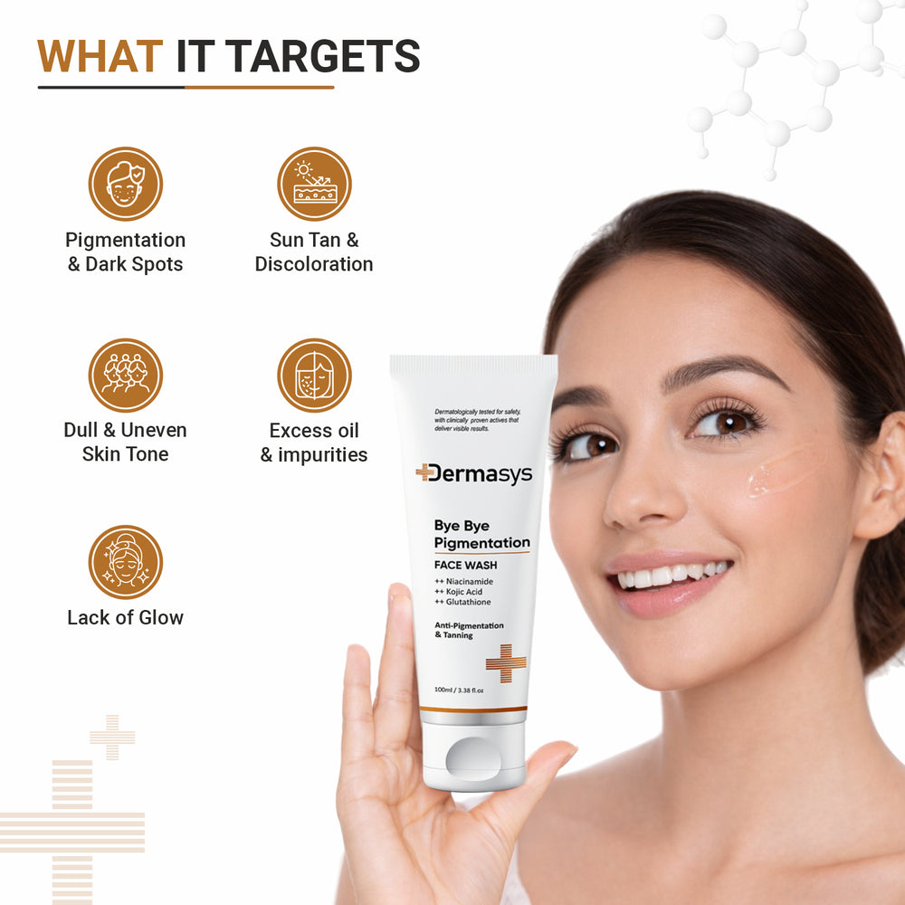 Dermasys Kojic Acid Pigmentation Face Wash 100ml for brighter and even-toned skin