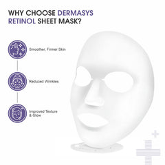 Dermasys Glow-Boosting Formula Retinol Sheet Mask to brighten dull skin and enhance natural radiance.