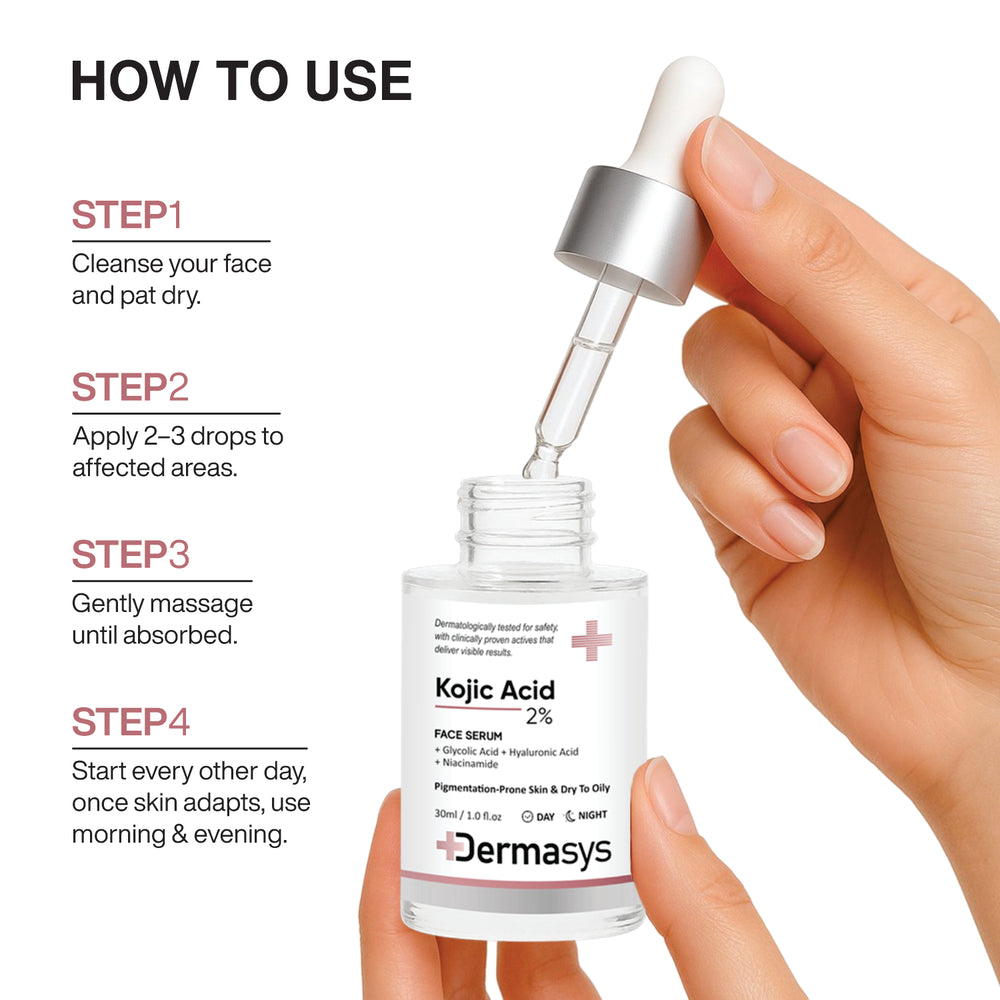 Lightweight Kojic Acid Brightening Serum for Sensitive Skin Daily Use – Dermasys 30ml