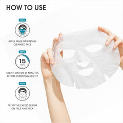 Hyaluronic Acid Serum Sheet Mask for all skin types – soothing, non-sticky hydrating formula by Dermasys