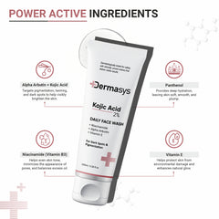 Dermatologist recommended Kojic Acid Face Wash with Alpha Arbutin and Vitamin E – Dermasys