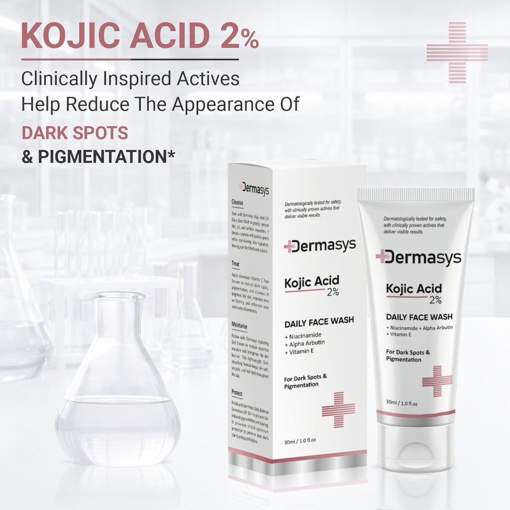 Kojic acid face wash for dark spots and pigmentation helps brighten skin tone, fade blemishes and improve clarity