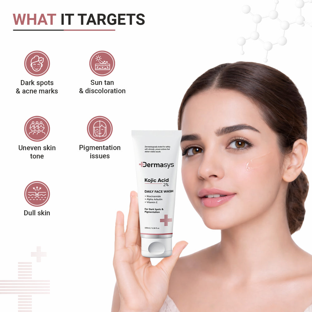 Kojic Acid Face Wash with Niacinamide and Glycolic Acid for even skin tone – Dermasys 100ml