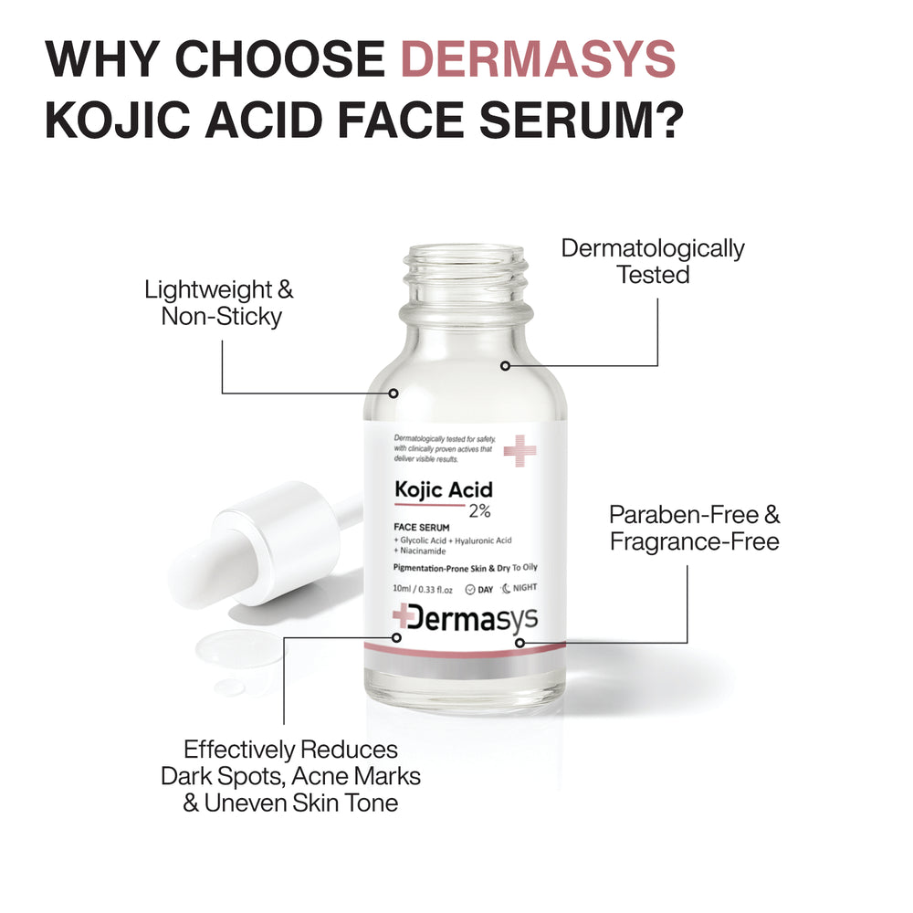 Kojic Acid and Niacinamide Face Serum for Skin Brightening and Barrier Repair – Dermasys 10ml