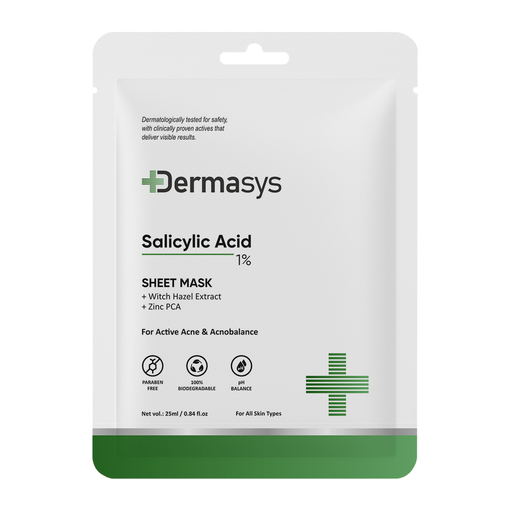 Salicylic Acid Face Sheet Mask for acne-prone and oily skin