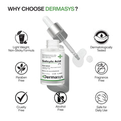Dermasys Salicylic Acid Face Serum 30ml for men and women with acne-prone skin