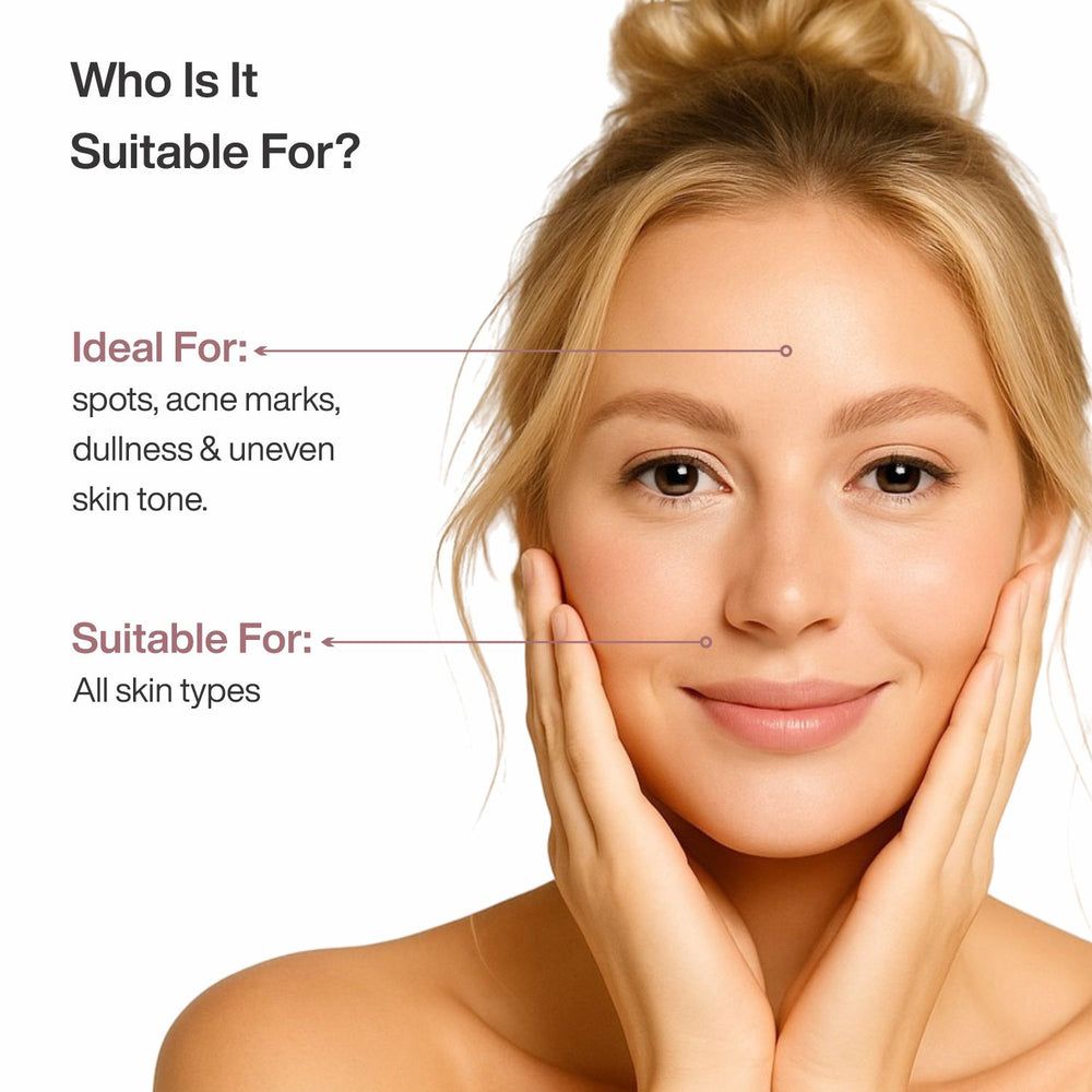 Dermatologically tested 2% Kojic Acid and Alpha Arbutin face mask safe for sensitive and oily skin types.