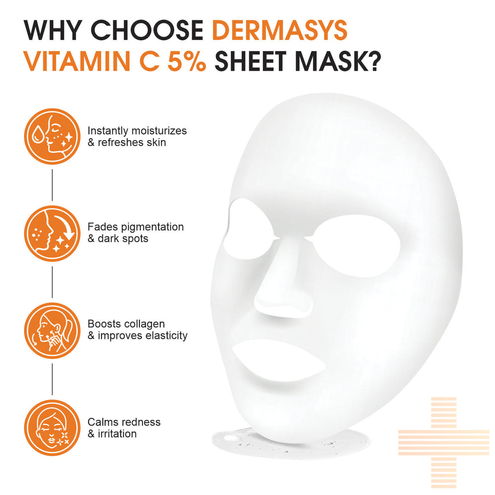 Hydrating Vitamin C Sheet Mask for dry and dehydrated skin โ deeply nourishing, Dermasys