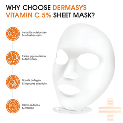 Hydrating Vitamin C Sheet Mask for dry and dehydrated skin โ deeply nourishing, Dermasys