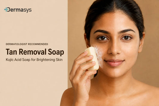 Dermatologist recommended tan removal soap with Dermasys Kojic Acid Soap for sun tan, pigmentation and dark spots