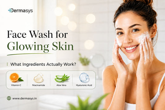 Face wash for glowing skin with Vitamin C, niacinamide, aloe vera and hyaluronic acid by Dermasys