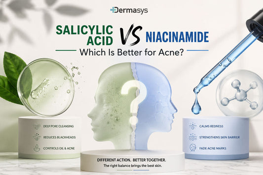 Dermasys salicylic acid and niacinamide products for acne-prone and oily skin