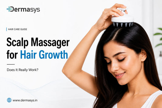 Silicone scalp massager for hair growth, dandruff cleansing and improved scalp circulation by Dermasys