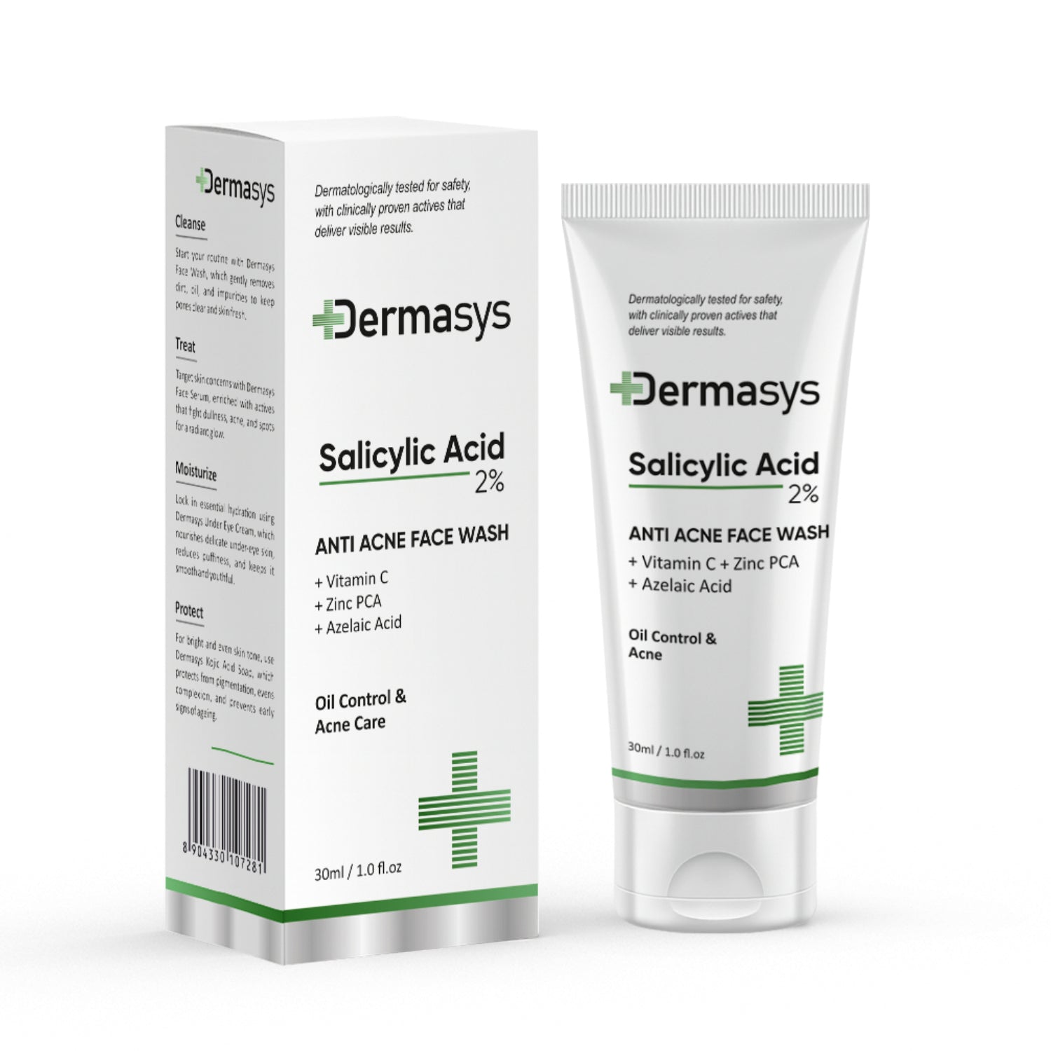 derma salicylic acid face wash for clear skin and acne control
