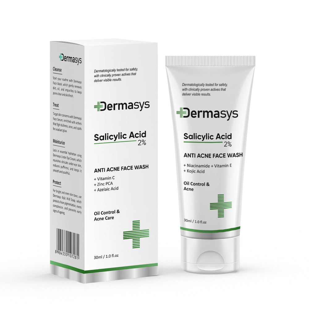Dermasys Salicylic Acid Face Wash with 2% Salicylic Acid for acne and oily skin