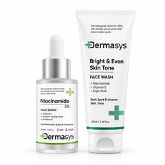 Dermasys 5% niacinamide serum and skin brightening face wash combo for glowing and even-looking skin