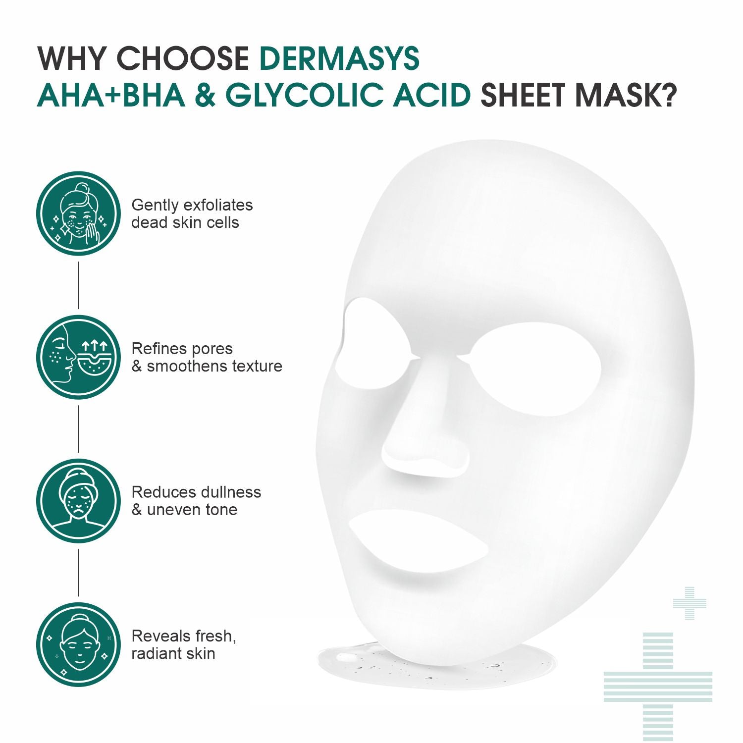 AHA BHA Face Mask for oily and combination skin – unclogs pores and controls excess oil, Dermasys