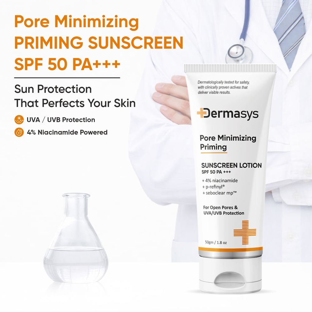 derma pore minimizing priming sunscreen sunscreen lotion spf 50 for oily skin and open pores