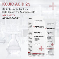 Dermasys 2% Kojic Acid Face Wash 100ml for dark spots and pigmentation