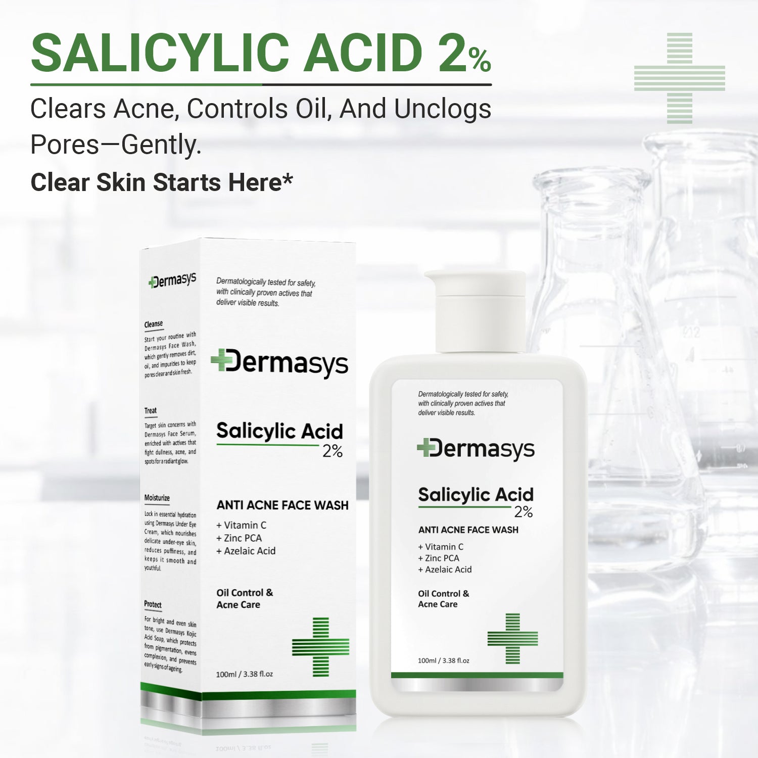 Dermasys 2% Salicylic Acid Face Wash for acne-prone and oily skin