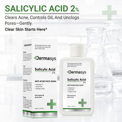 Dermasys 2% Salicylic Acid Face Wash for acne-prone and oily skin