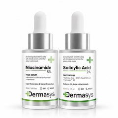 Dermasys Niacinamide 5% and Salicylic Acid 2% serum combo for acne-prone and oily skin