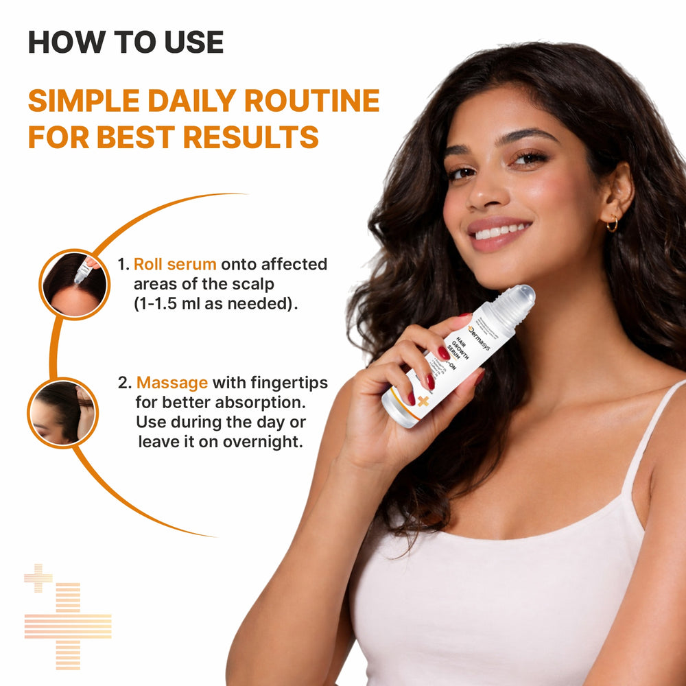 Best hair growth roll on serum in India by Dermasys for hair fall control and regrowth