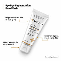 Dermasys Bye Bye Pigmentation face wash 30ml with niacinamide, kojic acid and glutathione for dark spots