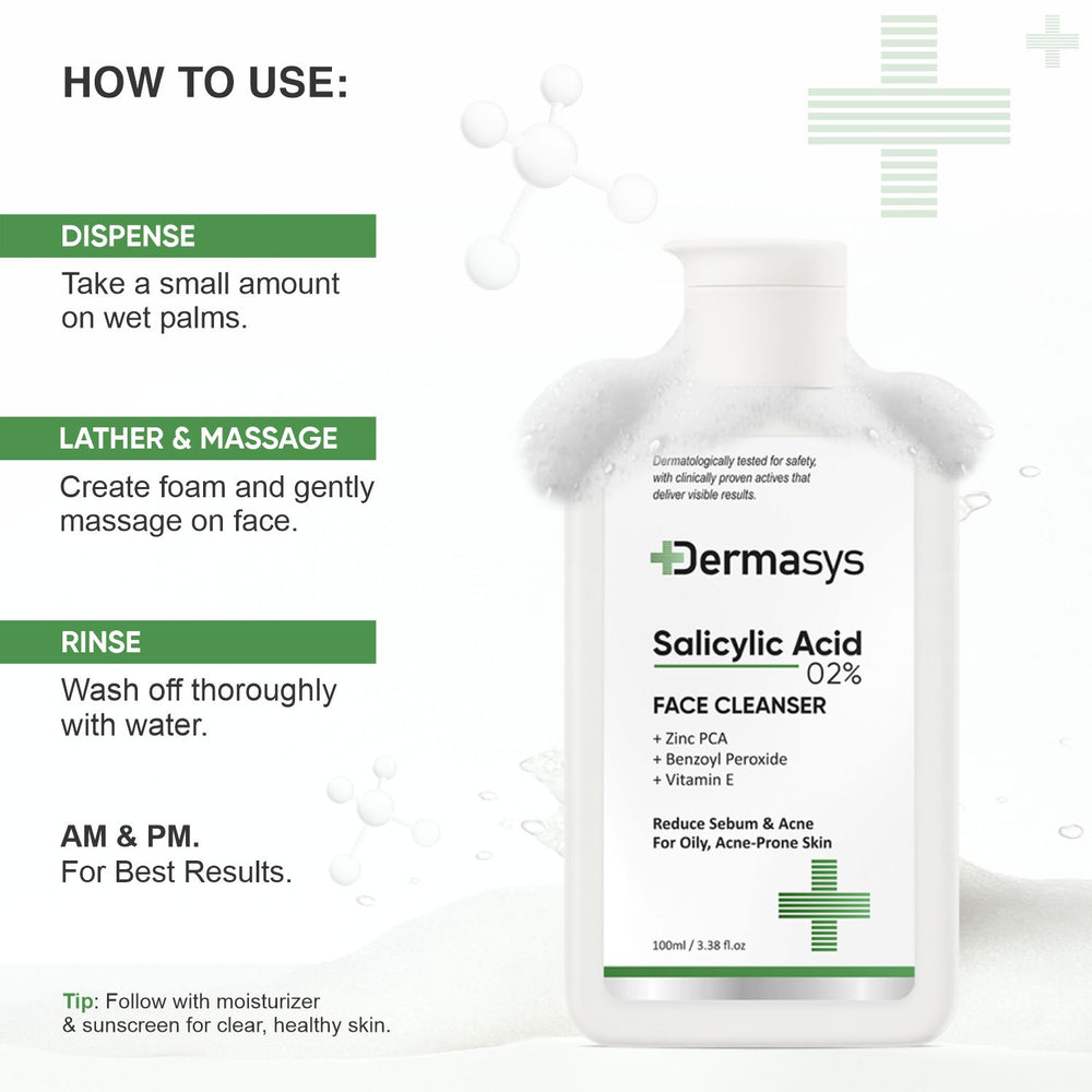 Dermasys clarifying salicylic acid cleanser for blemishes and breakouts