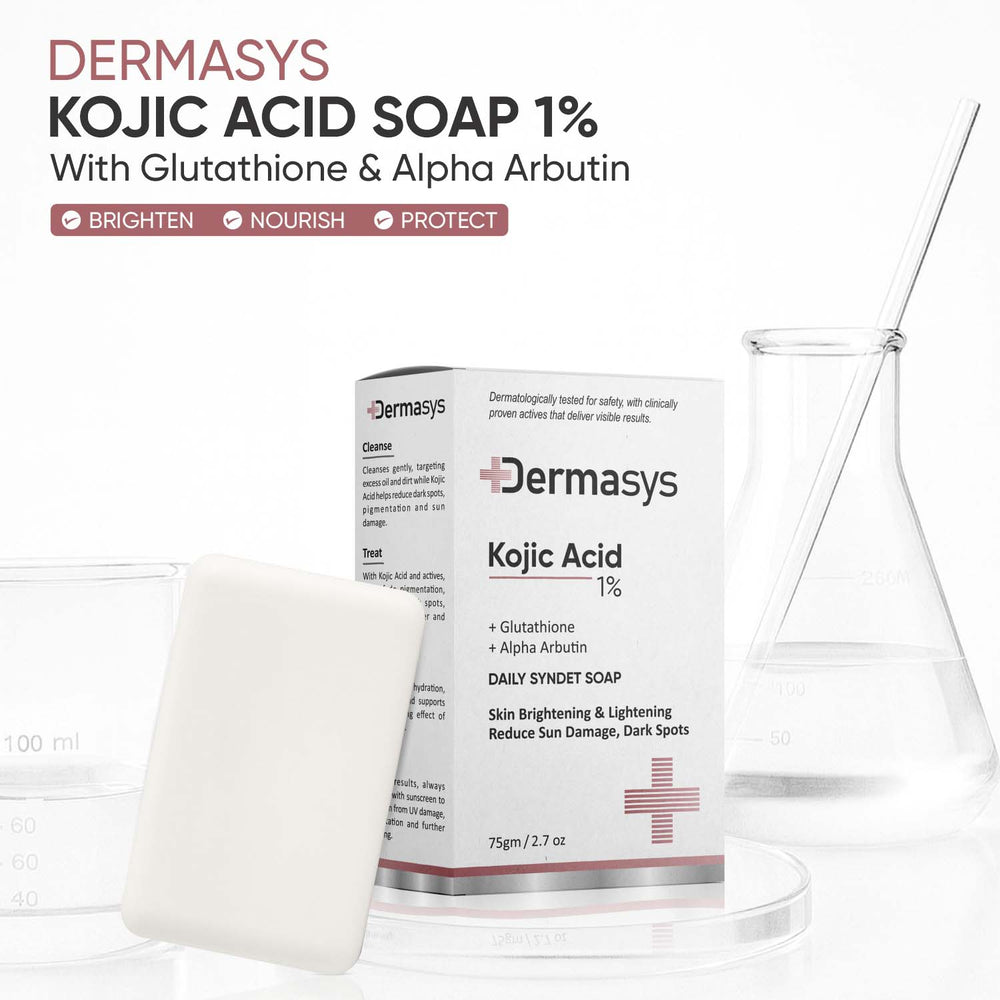 Skin brightening Kojic Acid 1% soap bar for dull skin, tan removal, and uneven skin tone