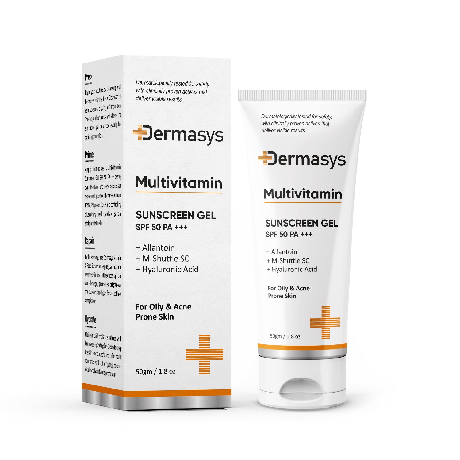Dermasys Multivitamin SPF 50 PA+++ Sunscreen Gel with Broad Spectrum UVA UVB Protection