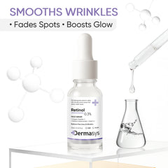 Dermasys 0.3% Retinol Face Serum 10ml bottle for smooth and younger-looking skin.