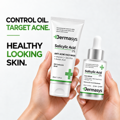 2% Salicylic Acid Face Wash and Serum Combo for Acne and Oil Control by Dermasys

