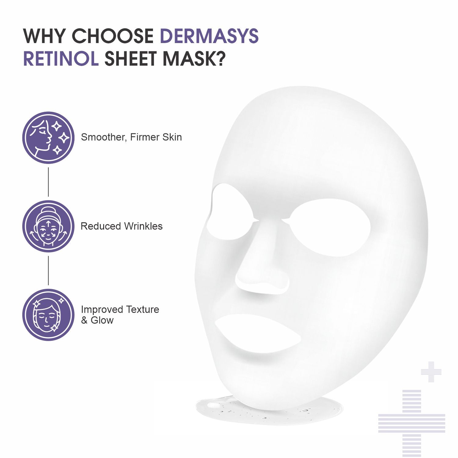 Dermasys Glow-Boosting Formula Retinol Sheet Mask to brighten dull skin and enhance natural radiance.