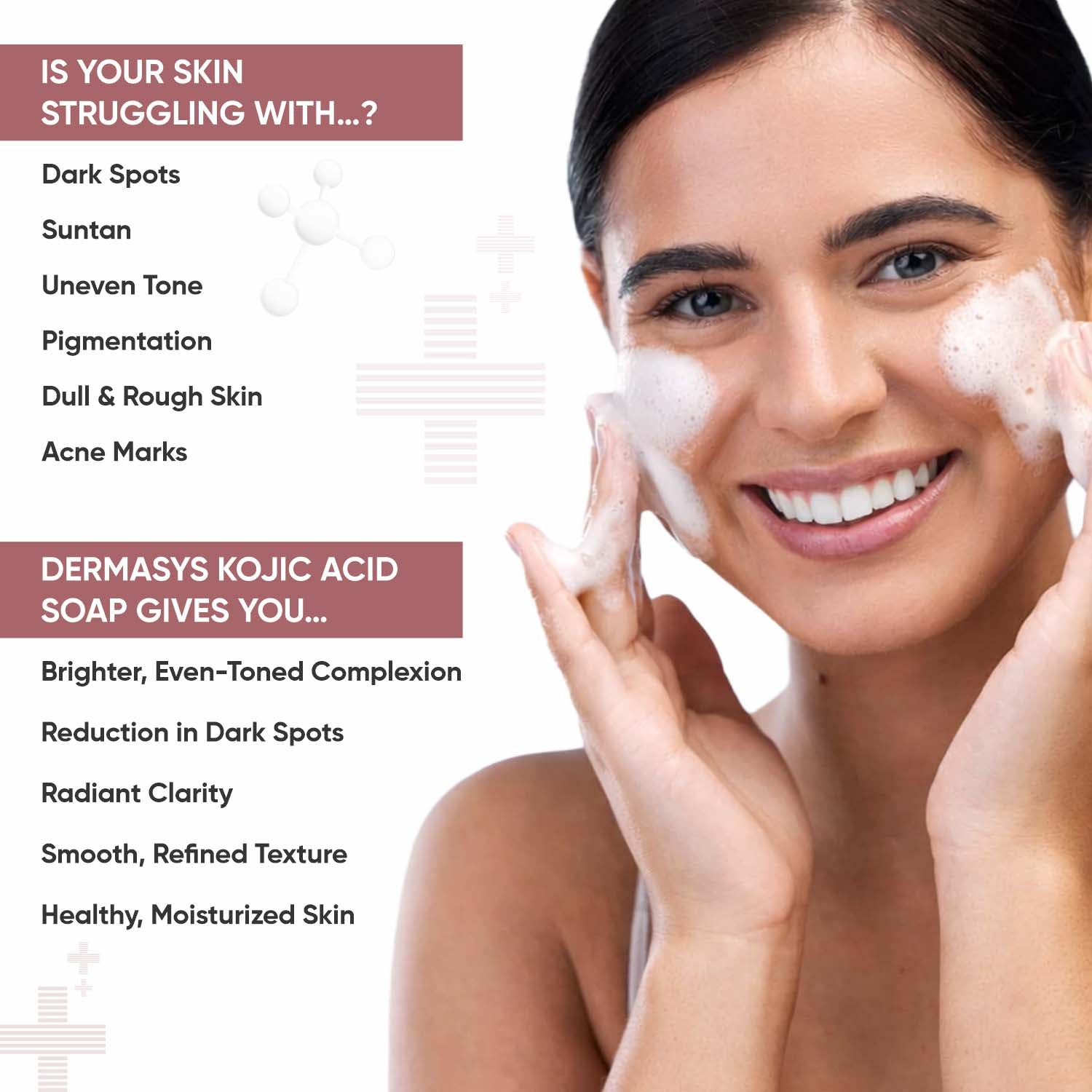 Kojic Acid 1% soap for acne marks, blemish reduction, and clear glowing skin