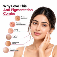 Kojic Acid Anti Pigmentation Combo benefits for dark spots, post-acne marks and uneven skin tone
5.